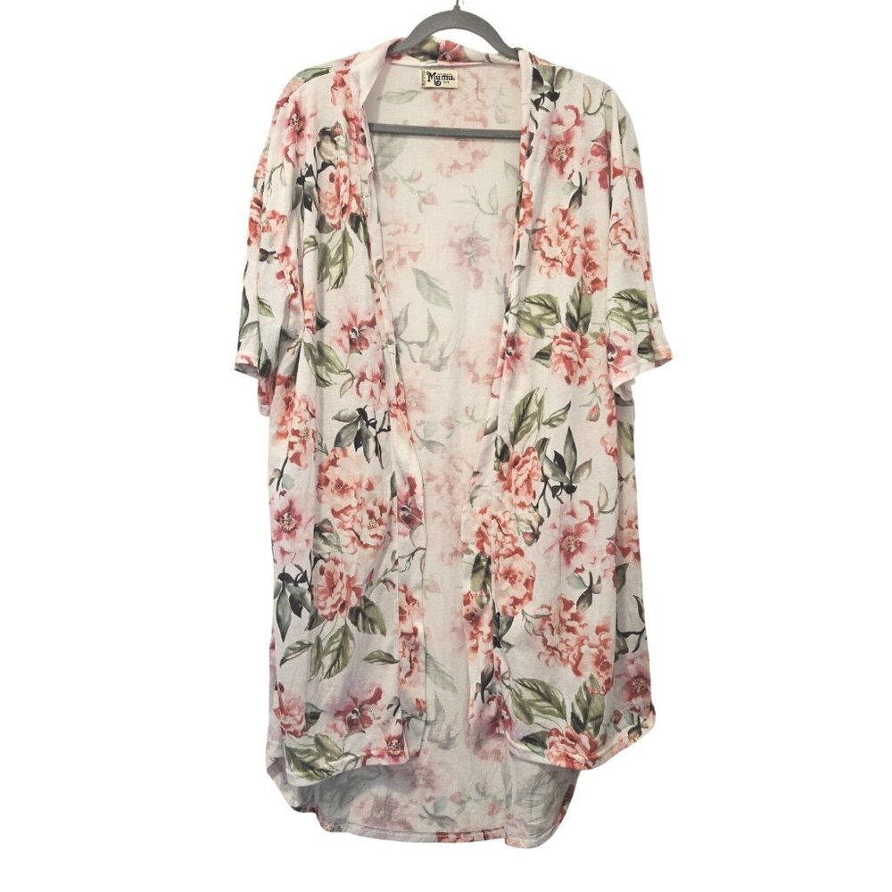 Show Me Your Mumu Floral Kimono Open Front Lightweight Cardigan One Size - Picture 2 of 4